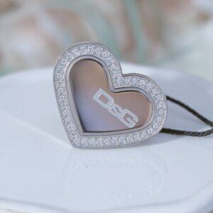 D&G Oversized Heart Ring with Rhinestone Detail